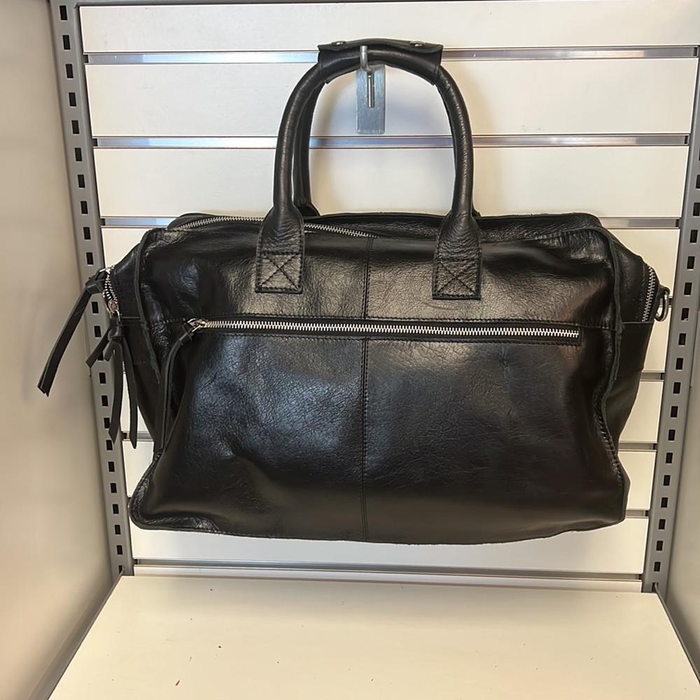 100% genuine leather bag with shoulder strap, multiple zip, polka dots - Picture 3 of 12